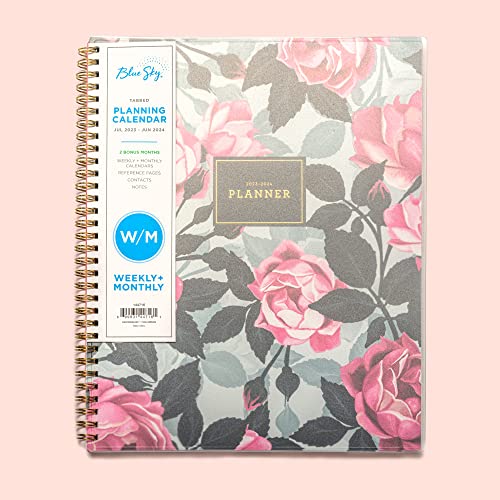 Blue Sky 2023-2024 Academic Year Weekly And Monthly Planner, 8.5" X 11", Frosted Flexible Cover, Wirebound, Roosevelt Pink (144716) #TOP1