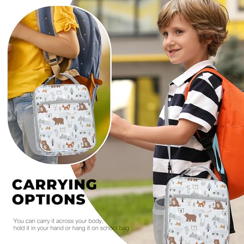 Sac isotherme enfant à motif forêt avec bandoulière – Image 2