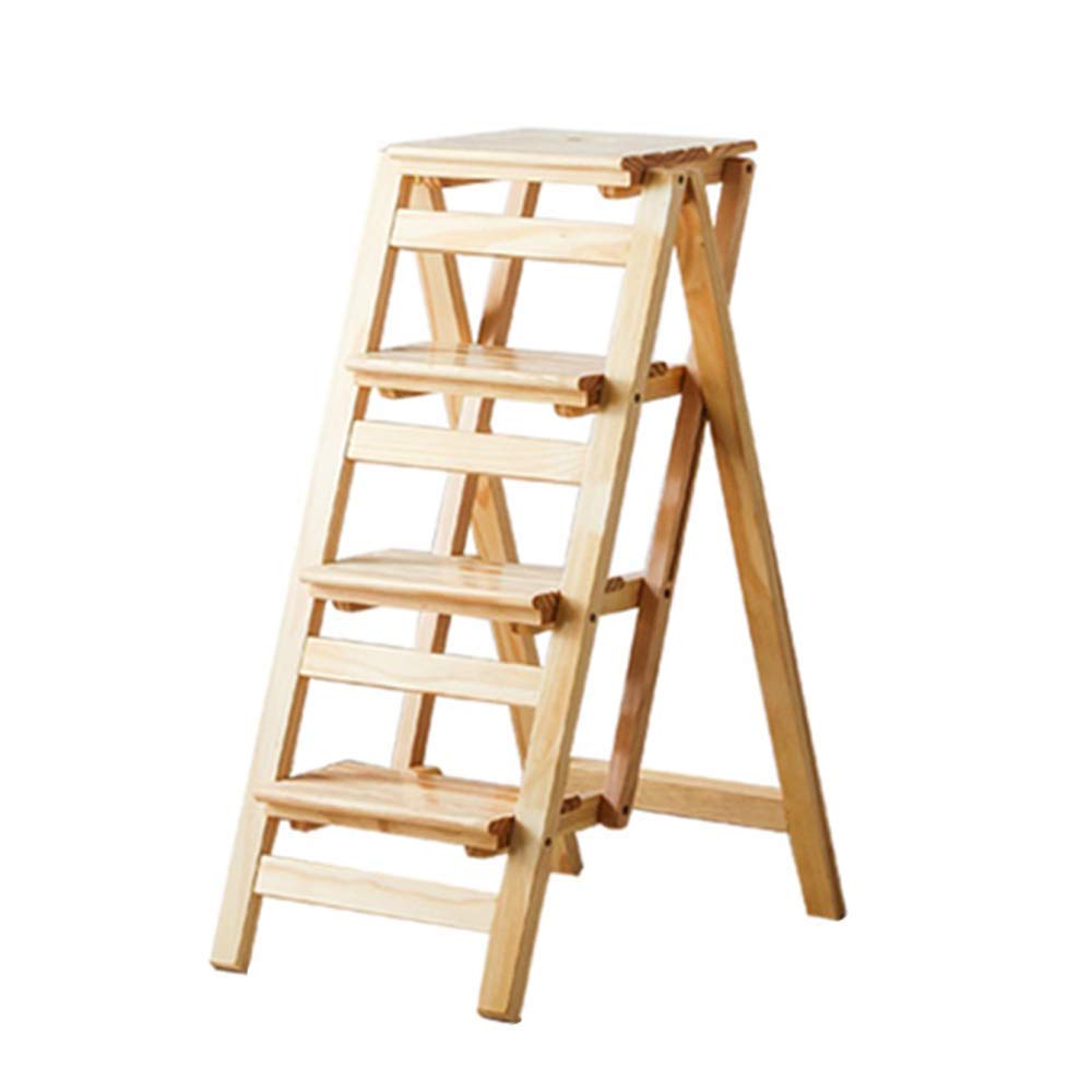 Tabouret étagère pliable multifonction en bois de 4 étapes