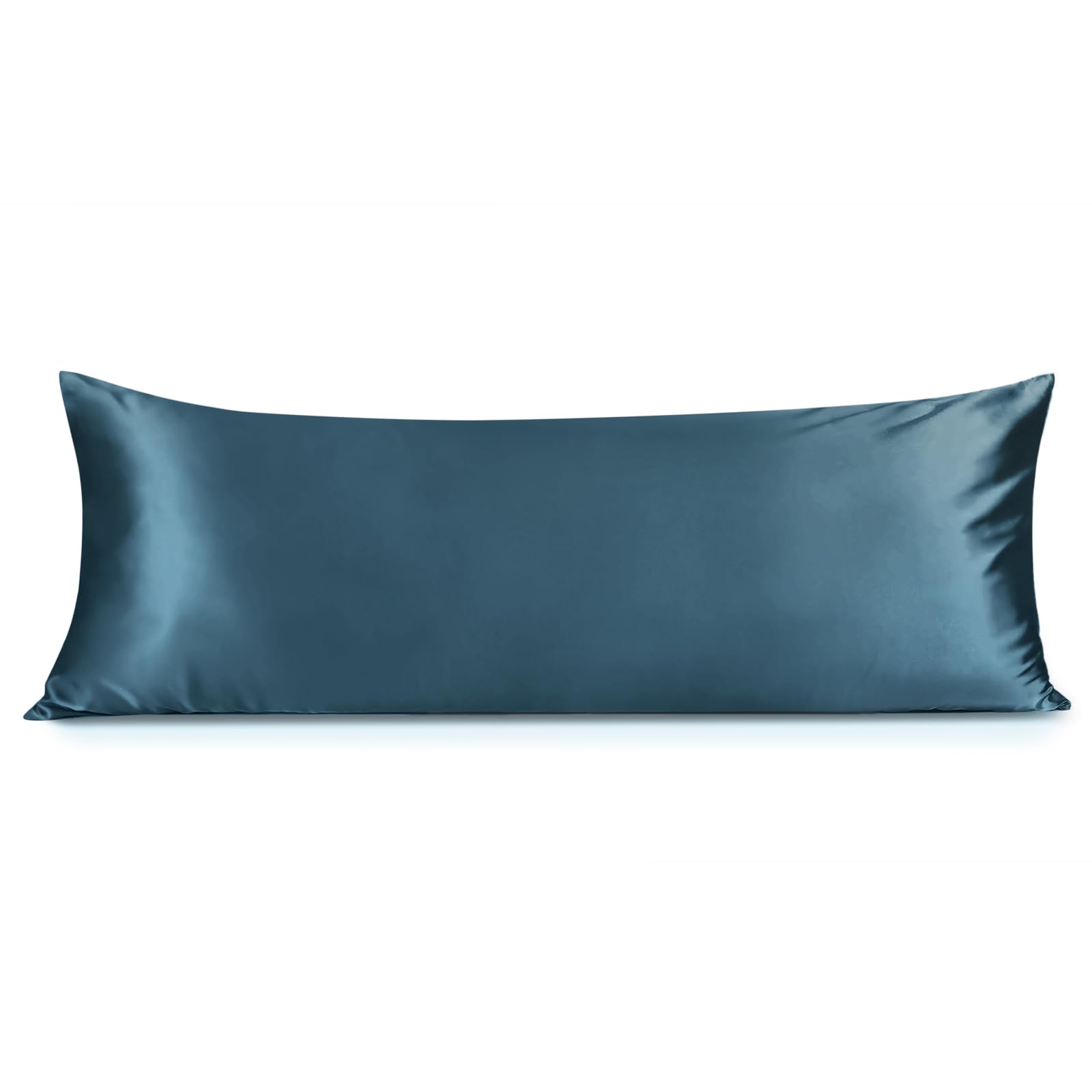 INFIIXSO Body Pillow Cover with Zipper, Luxury Mulberry Silk Body Pillow Case 20x54 Inches, Ultra Smooth and Soft Cooling Long Pillowcase, Gift for Women, Men(Bluesteel)