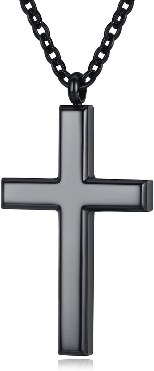 Simple Men’s Stainless Steel Cross Pendant Chain Necklace for Men Women, 20-24 Inches Chain