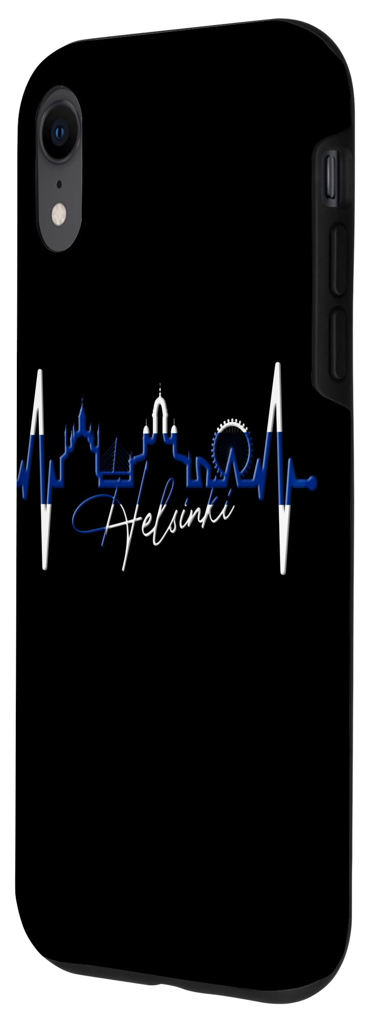 Helsinki Skyline Heartbeat Finland Fan Heart I Love Helsinki Case for iPhone XR - Image 2