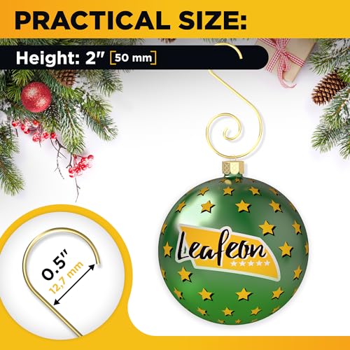 120 pcs Christmas S-Shaped Ornament Hooks - Perfect Ornament Hooks for Christmas Tree Decoration (Gold)