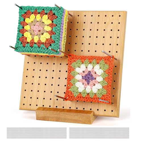 Planche de blocage du crochet accessoire de tricot en bois et broches en acier pour granny