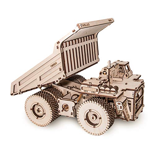 EWA Eco-Wood-Art Model BELAZ 75600 - Belaz Wooden 3D Puzzle Mechanical Construction kit DIY Adult Craft Set for Self-Assembly No Glue Required