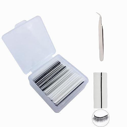 60 tiras de pestañas autoadhesivas para pestañas postizas y pestañas autoadhesivas, reutilizaciones, 1.4in con 1 pinza, sin pegamento, adherencia
