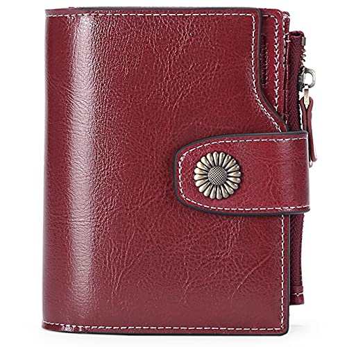 FALAN MULE Small Wallet for Women Genuine Leather Bifold Compact RFID Blocking Small Womens Wallet