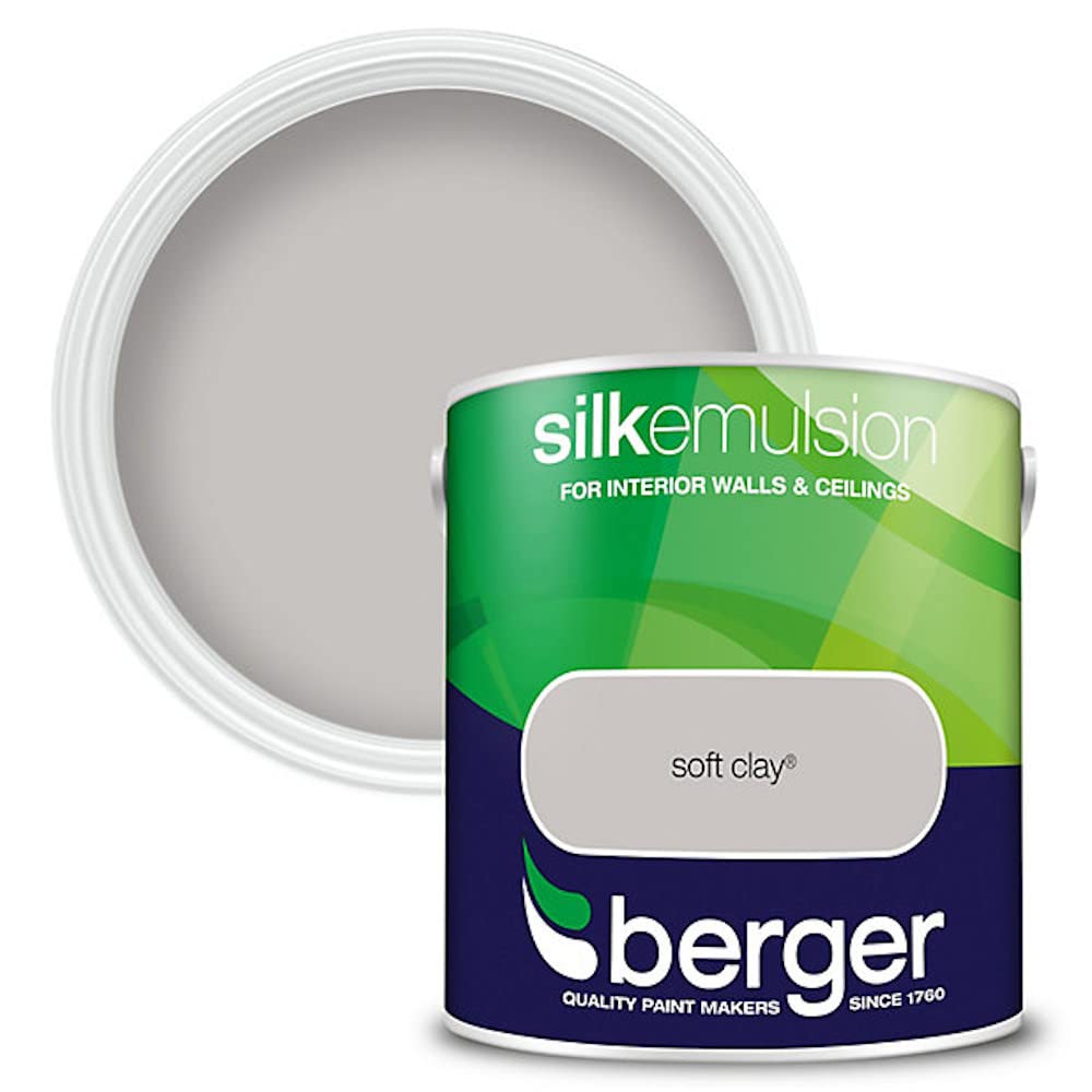 Berger Walls & Ceilings Soft Clay Silk Emulsion Paint 2.5L - Grey