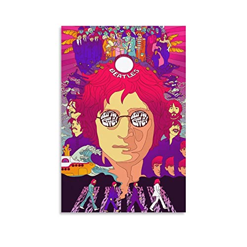 Poster Beatles All You Need Is Love – Peinture décorative sur toile – Décoration murale moderne pour chambre à coucher… - Les Beatles, Paul McCartney, John Lennon, RIngo Starr, George Harrison Poster Beatles All You Need Is Love - Peinture décorative sur toile - Décoration murale moderne pour chambre à coucher…