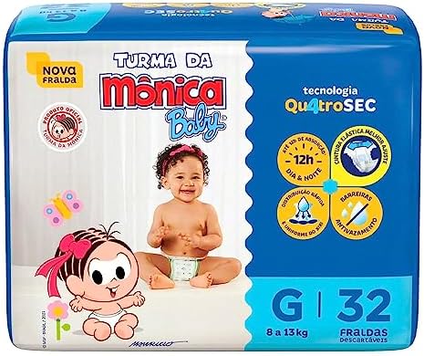 Turma da Mônica Fralda Infantil Econômica com Tecnologia QuatroSe...