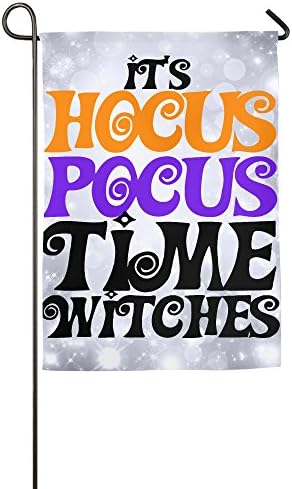 SonwAndIce - It's Hocus Pocus Time Witches Halloween House & Garden Flag Indoor & Outdoor Decorative Flag For Parade Sports Game Family Party Wall Banner 1218inch