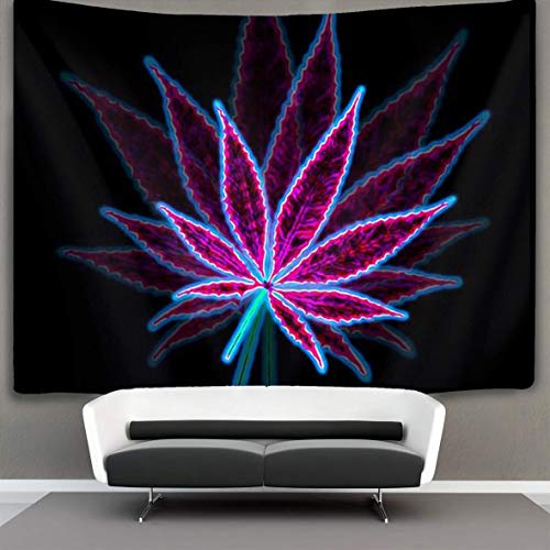 USport Wandteppich Marijuana Weed Leaf Purple Tapisserie Strandtuch Wandtuch Dekotuch Wandbehänge Yogamatte Strandtuch Sofa Cover Wand Dekor 150 * 230cm Cover