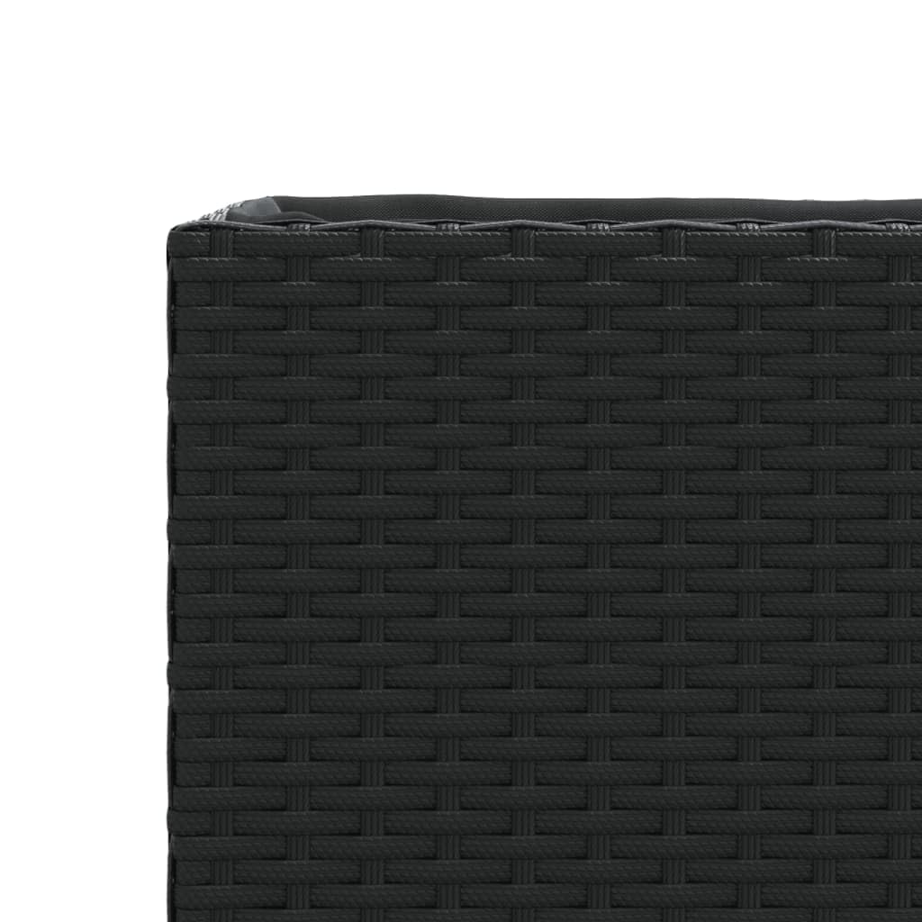 vidaXL Jardineras con 2 maceteros 2 uds ratán PE Negro 90x20x40 cm