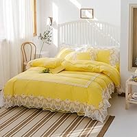 ^夏 布団 セミ 4点セット ベッドスカート枕カバー 柔らかい 肌さわり6 フリル付き 布団カバー4点セット可愛い ベッド用 布団用