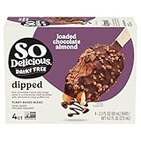 So Delicious Plant Based Blend Frozen Dessert Bars, Loaded Chocolate Almond, Dairy Free, Vegan Dipped Ice Cream Bar Alternative, Non-GMO, Kosher, 4 Count