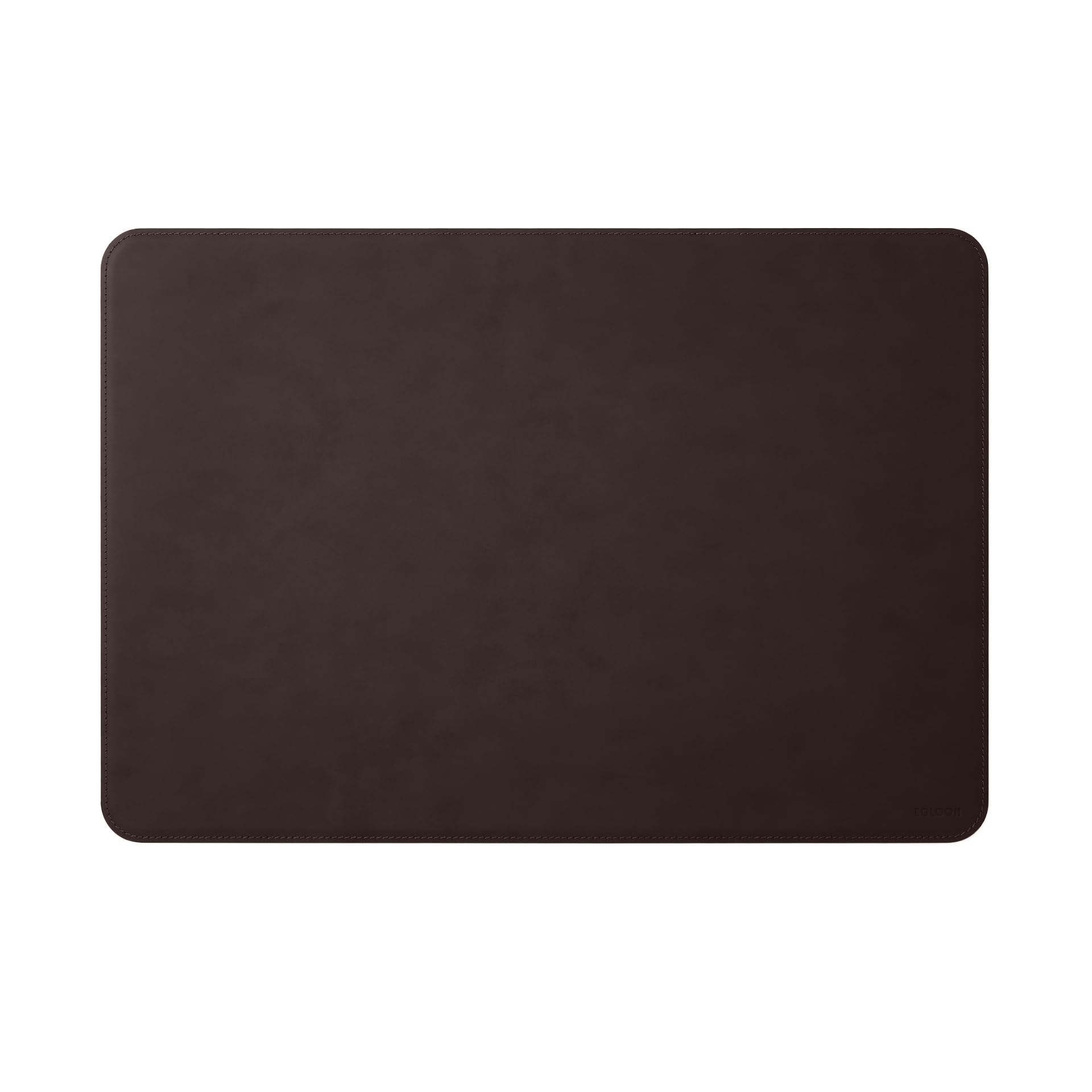 Eglooh - Herms - Desk Mat for Office Made of Dark Brown Leather - Desk Mat cm 65x45 - Large Mouse Pad with Rounded Corners and Handmade Stitchings - Made in Italy — image 1