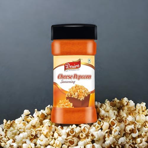Image of Desire Cheddar Cheese Powder, Cheese Popcorn Seasoning Powder, Peri Peri Masala (Seasoning Combo) 100g Each