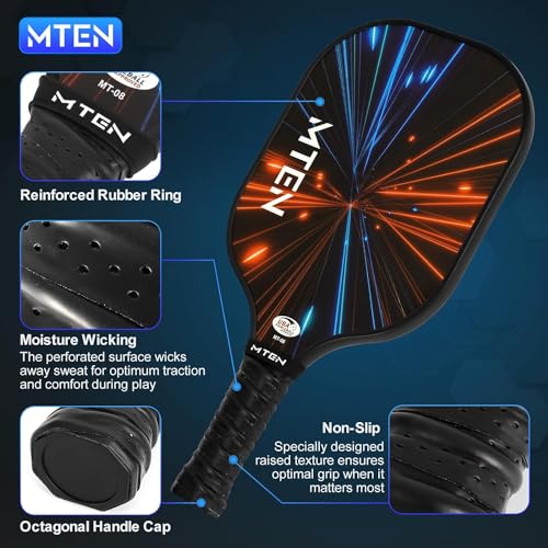 Image of MTEN Pickleball Paddles Set of 2 /4 /1, USAPA Approved Fiberglass Rackets