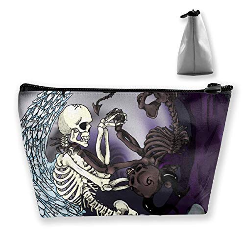 Preisvergleich Produktbild Dancing Wings Angel Demon Schminktasche Große trapezförmige Aufbewahrung Reisetasche Waschen Kosmetikbeutel Stifthalter Reißverschluss Wasserdicht Tragbar 8750