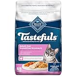 Blue Buffalo Tastefuls Natural Dry Food for Adult Cats, Sensitive Stomach, Chicken & Brown Rice Recipe, 15-lb Bag