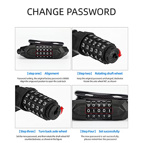 Image of NIKAVI M3 Bicycle Five-Digit Code Lock - Mountain Bike Color Wire Security Anti-Theft (Black)