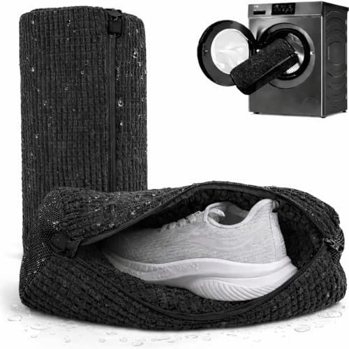 Shoe Washing Machine Bag 2 Pack for Washer & Dryer – Thick Padded Sneaker Laundry Bags with Mesh Panels & Zipper, Protective Shoe Washer Bag for Running & Gym Shoes