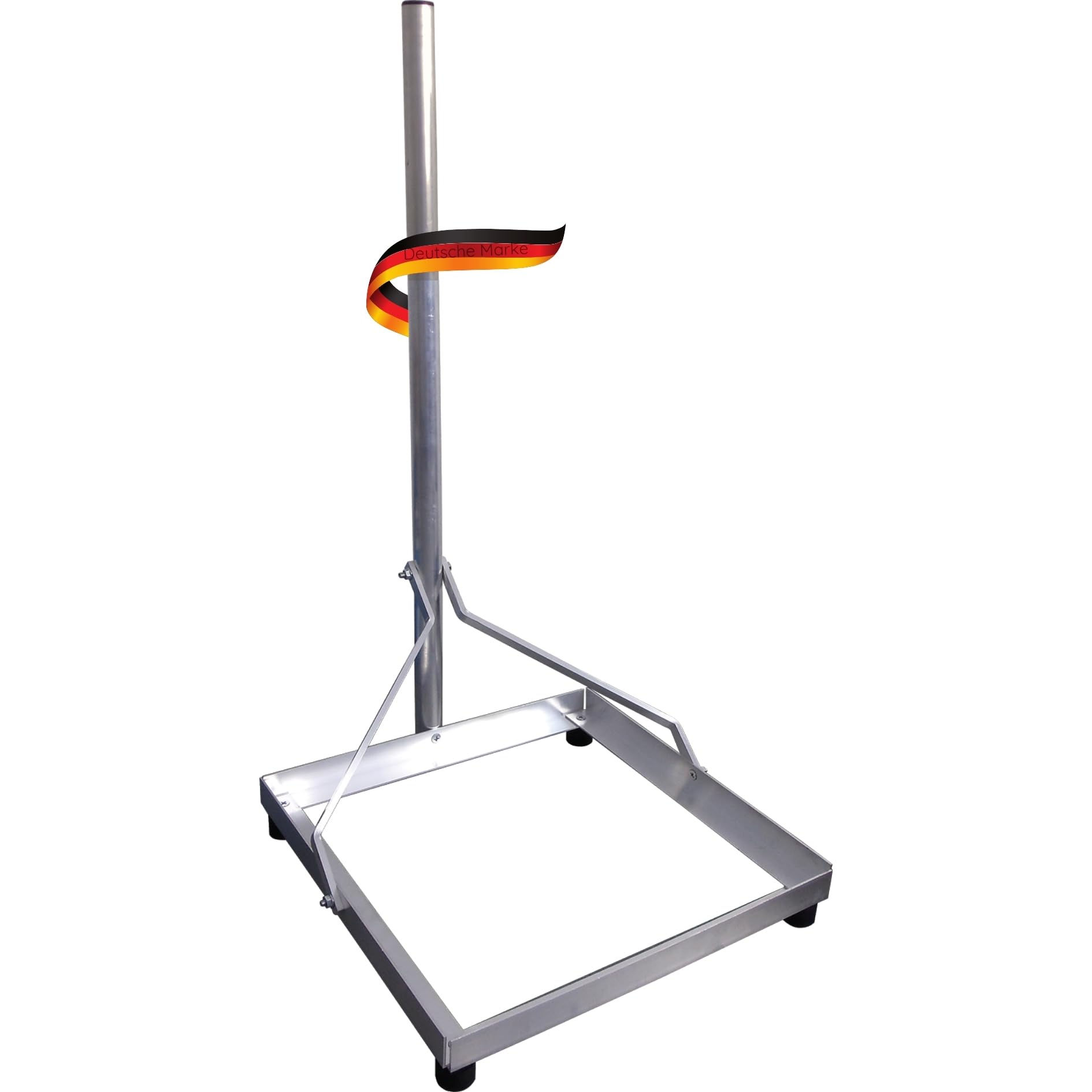 SCHWAIGER -BAS5550 011 - Soporte de satélite para balcón | aluminio | longitud del mástil 1 m | diámetro 40 mm | ideal para balcón y patio | patas móviles | independiente | plata