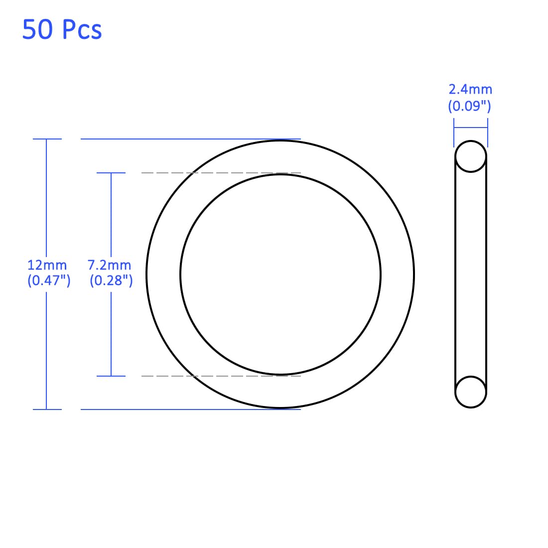 O-Ring In Gomma Nitrile 16x12x2mm - 50 Pezzi, Per Sigillature Idrauliche E Meccaniche - Foto 14