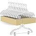 12 Quality Heavy Duty 17" Clear Crystal Plastic Hangers - 12 Pack (Crystal Skirt Hangers - 12 Pack)
