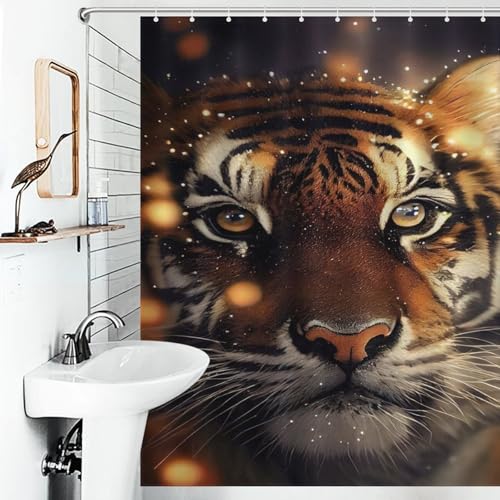 Décoration de salle de bain moderne tigre tissu lavable pour douche - 4