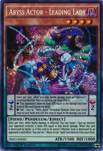 YU-GI-OH! - Abyss Actor - Leading Lady (DESO-EN021) - Destiny Soldiers - 1st Edition