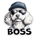 Funny Poodle Dog Sticker - Waterproof Vinyl Decal for Car Bumper, Water Bottle Laptop Luggage Bike Phone Cases Wall Window, Sticker - 6'' Longer Side