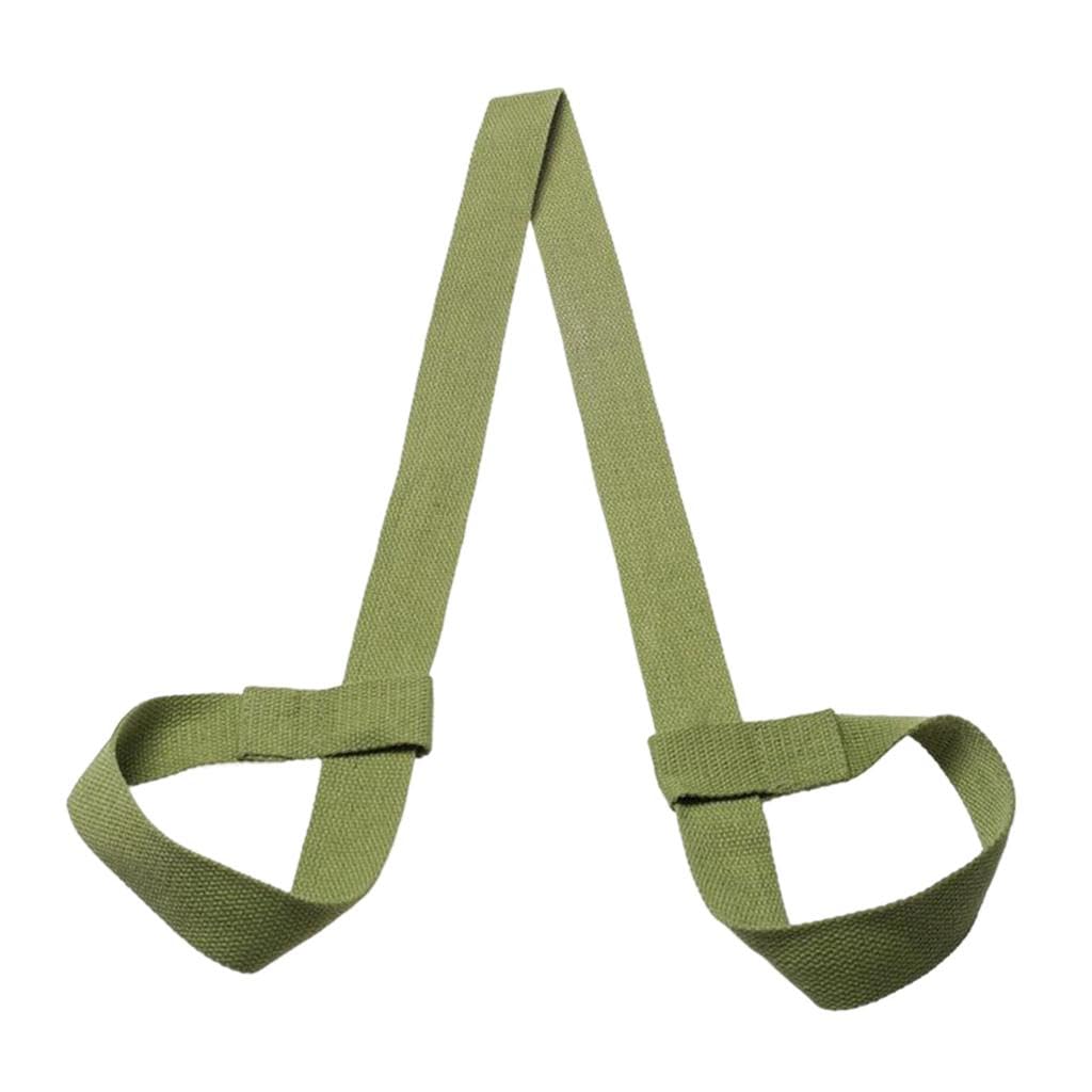Cotton Yoga Mat Strap Pilates Mat Carrier Fitness Stretchy Loop Green