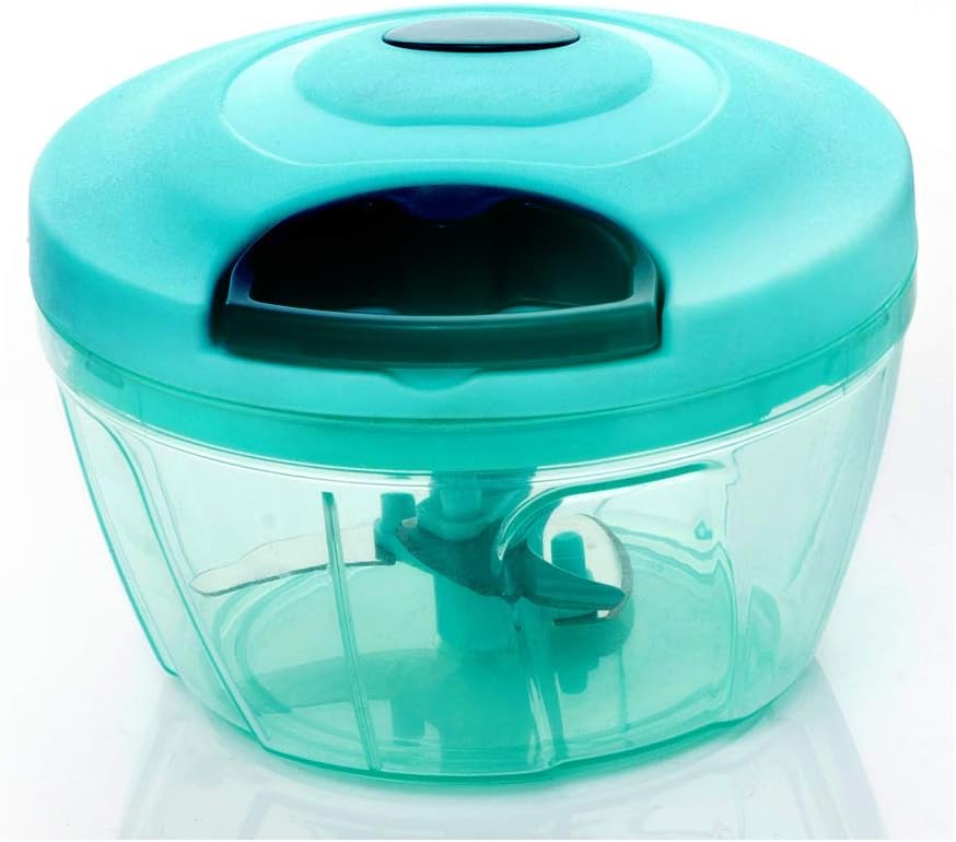 Shiv Mart Quick Chopper Multipurpose Manual Vegetable, Dry Fruit and Onion Handy Chopper and Quick Cutter Machine 3 Stainless Steel Blade, 350ml, Set of 1,Multicolor