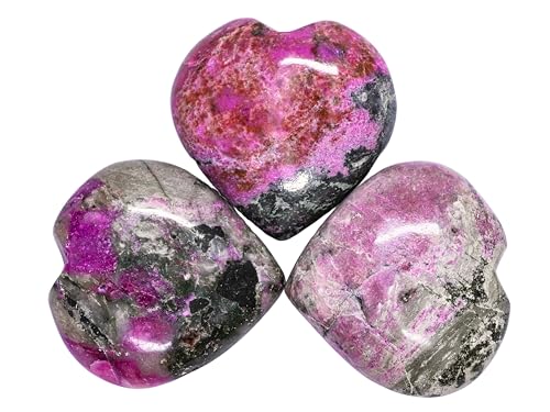 Image of Certified Cobalt Calcite Crystal Heart Palm Pebbles Stones for Anxiety Stress Relief Massage - AAA Grade Original Healing Gemstone Agate Heart Palm Stone for Yoga Meditation Spiritual