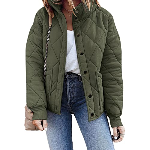 Fannyouth Women's Winter Cropped Puffer Jacket Long Sleeve Full Zip Lightweight Warm Quilted Down Coats #Pay221117- *1439-Christmas Decorations #TOP3