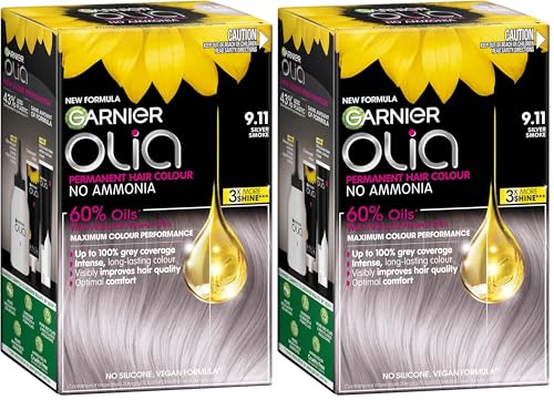 Garnier Olia Permanent Hair Colour 9.11 Silver Smoke (Pack of 2)