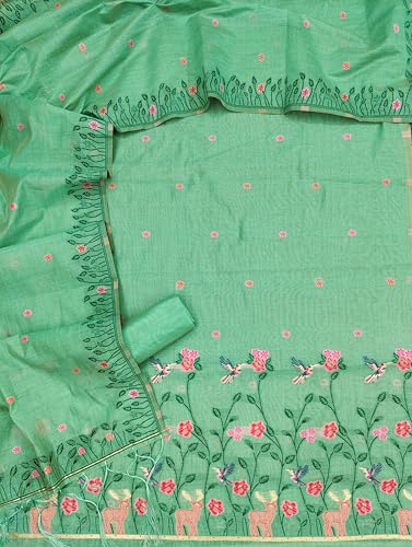 Image of DEVANGI Women's Jamdani Cotton Unstitched Suit & Dupatta Material