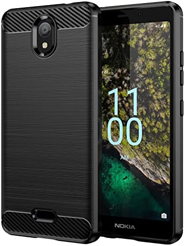 EVUNNBC for Nokia C100 Case, Nokia C100 Phone Case Flexible TPU Shock-Absorption Military Grade Drop Protection Slim Fit Phone Cover for Nokia C100 (Black)