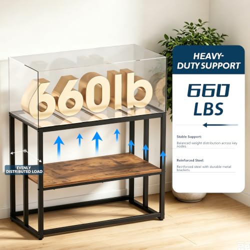 Image of 40 Gallon Fish Tank Stand For Aquarium Stand Metal Fish Tank Stand,Brown