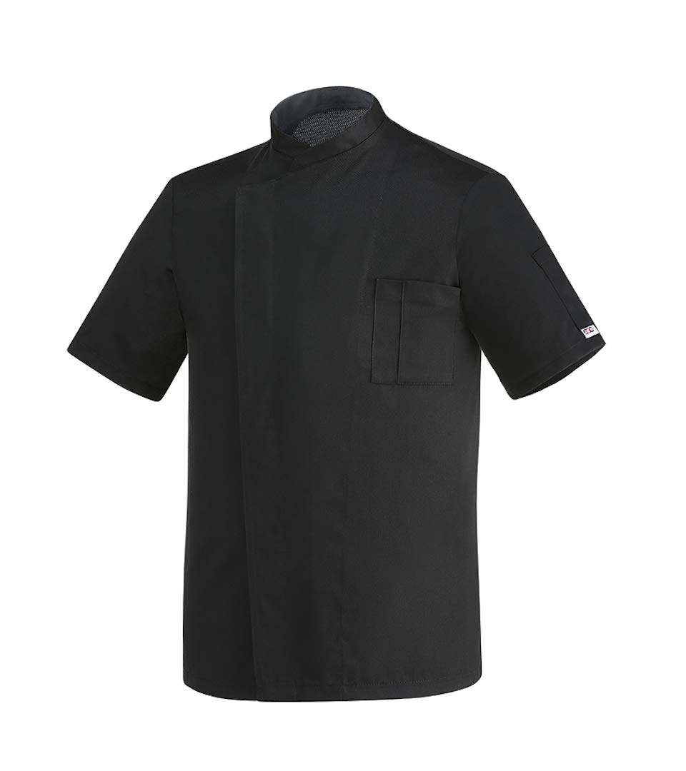 EGOCHEF Chaqueta de cocinero de microfibra con mangas cortas
