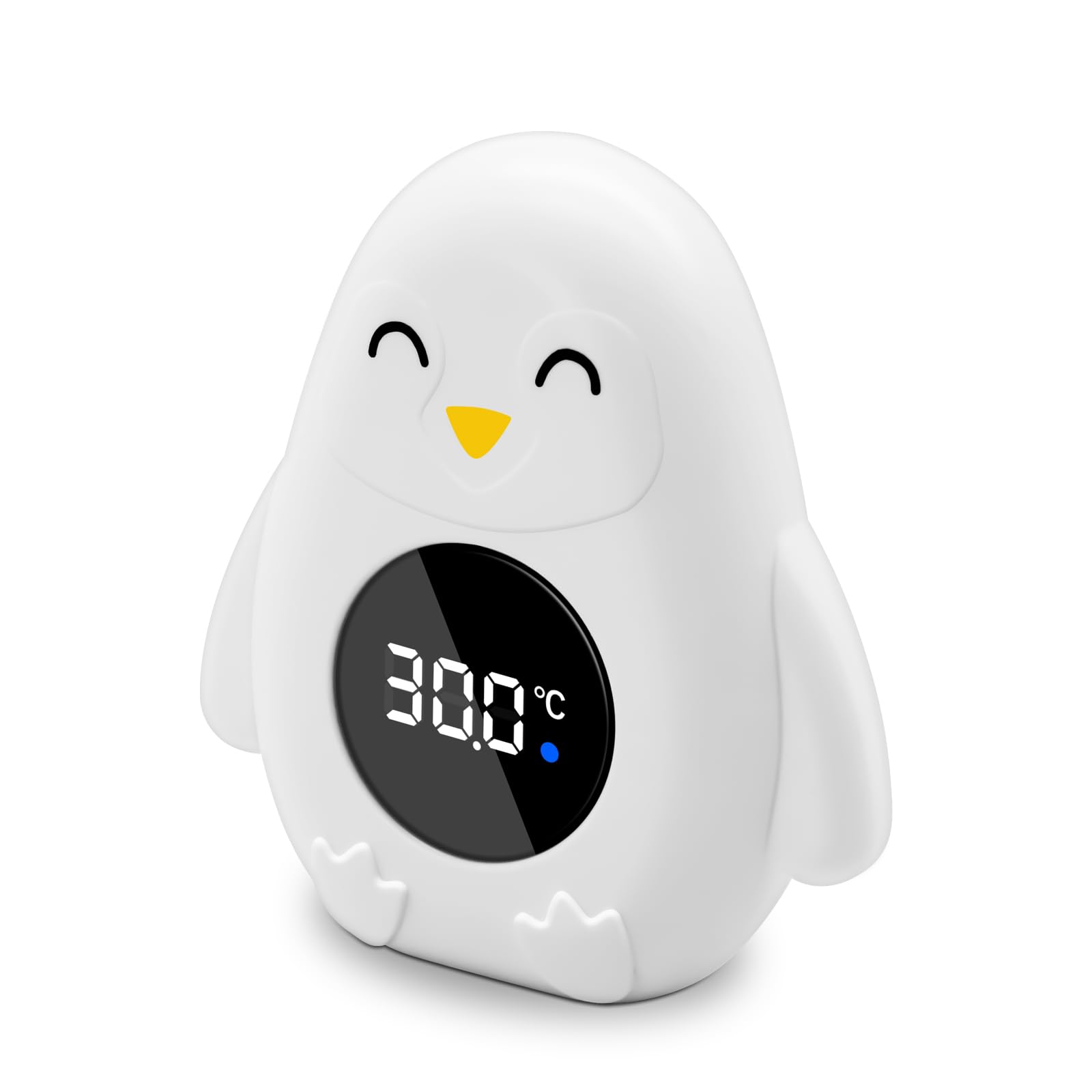 Thermomètre numérique de bain pour bébé - Voyant LED d’avertissement et alarme de température - Sécurité étanche Idéal pour nouveau-nés et tout-petits