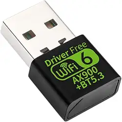 Adaptador combo USB WiFi 6 AX900 Bluetooth 5.3 – Chip RTL8851BU, banda dupla de 2,4 GHz/5 GHz até 900 Mbps, antena embutida, Plug & Play, placa de rede sem fio USB 2.0 para PC/laptop