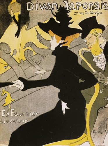 Pintura decorativa de Toulouse Lautrec: póster de lienzo Divan Japonais para hogar de 60x90