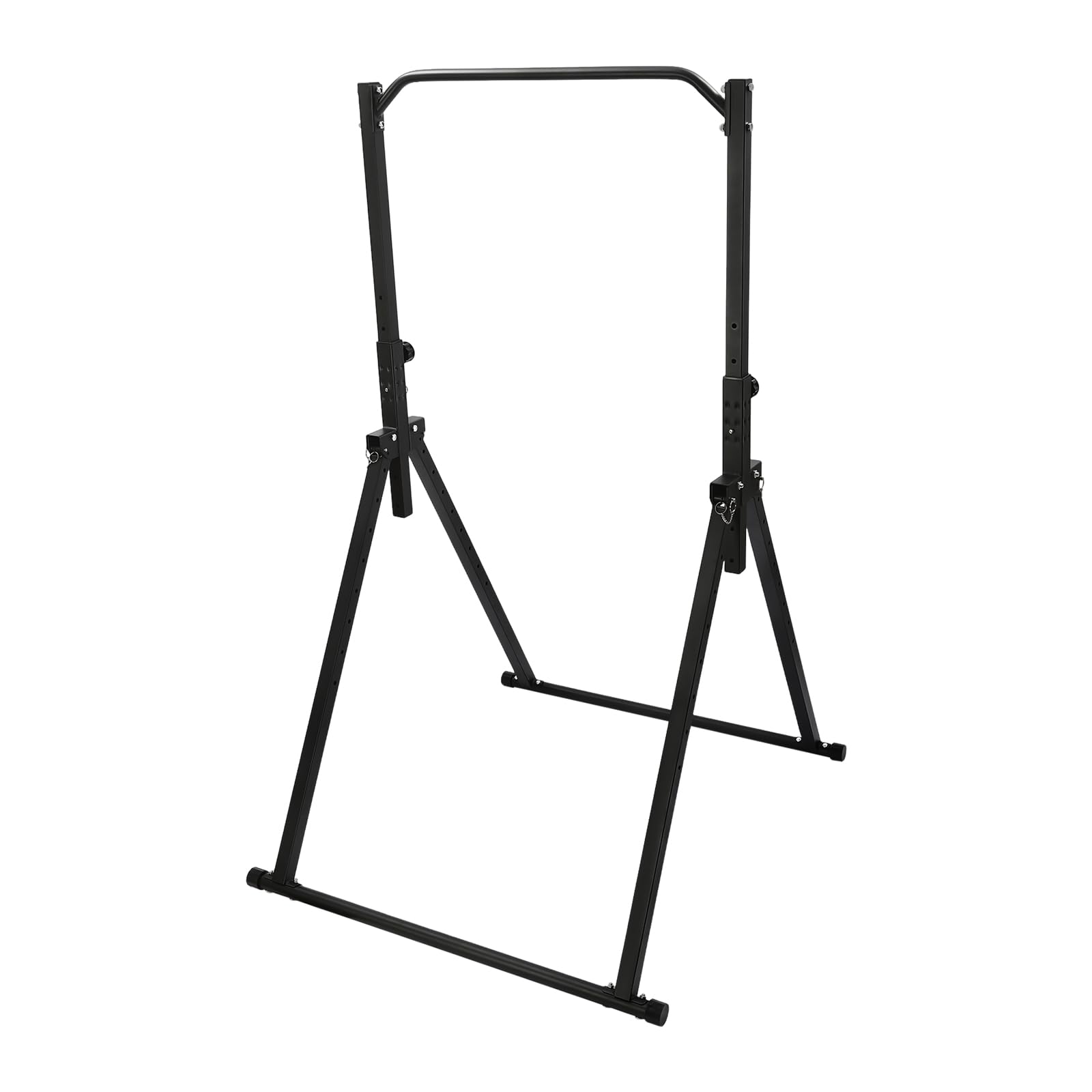 Faltbar Power Tower Dip Station, Einstellbare Horizontale Stange Freistehend Heim-fitnessstudio Reckstange bis 200 kg belastbar Für Klimmzüge und Liegestütze am Bauch (Schwarz)