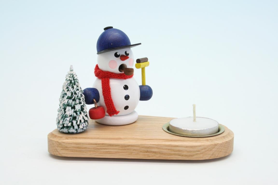 Homme d'encens bonhomme de neige de Seiffen 14cm Rudolphs Schatzkiste