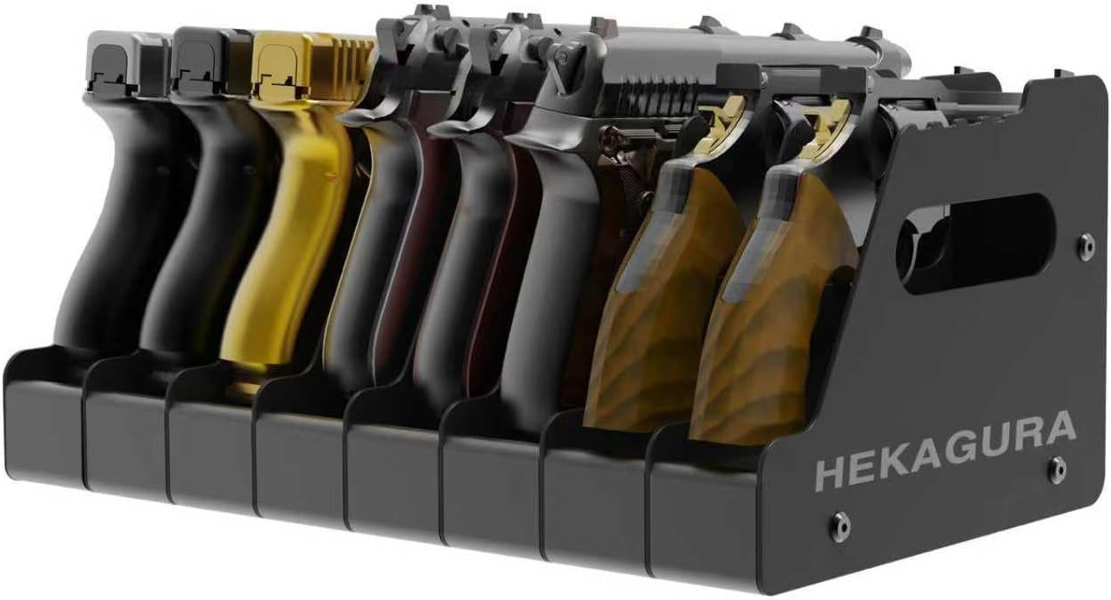 HEKAGURA Pistol Rack for Gun Safe, Can Hold up to 4-8 Pistols, with Foam Protection to Prevent Scratches on The Guns for Revolvers, Glock 17 19 23 Gun Safe Accessories
