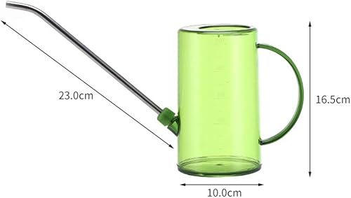 Miniatura 6 de Ochine Regadera para plantas de interior, flor de jardín, 1L34 onzas, acero inoxidable y plástico, diseño translúcido con escala transparente,