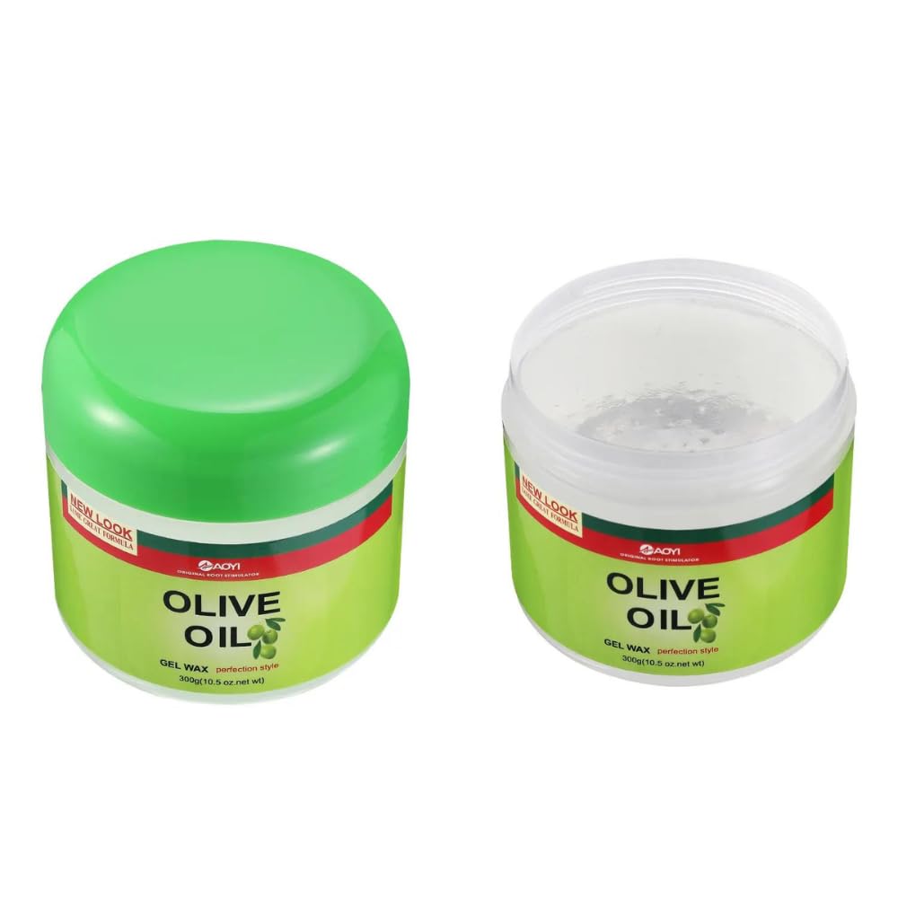 Olive Oil Hair Moisturizing Styling Dreadlock Cream Hair Styling Gel Wax for Men Women Olive Oil Edge Control Hair Gel Hair Wax Gel Long Lasting Hair Styling Gel - (300Gm)-image-46