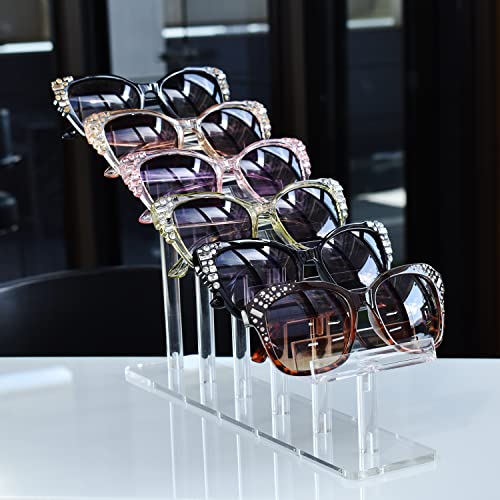 Mooca 6 Tier Acrylic Eyeglasses Frame Stand, Sunglasses Rack Holder, Acrylic Glass Display, 8”H #TOP4